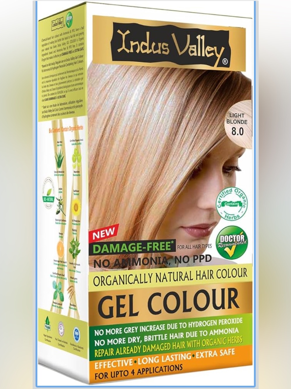 Indus Valley Natural Orhanic Damage Free Hair Gel Hair Color Vegan Cruelty Free